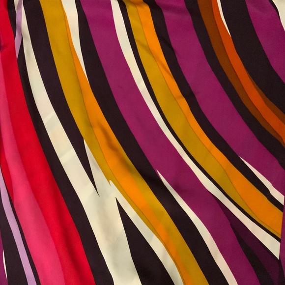 Diane Von Furstenberg RARE DVF Silk Colorful Dress Runway Stripe Holiday Dress - Picture 5 of 6